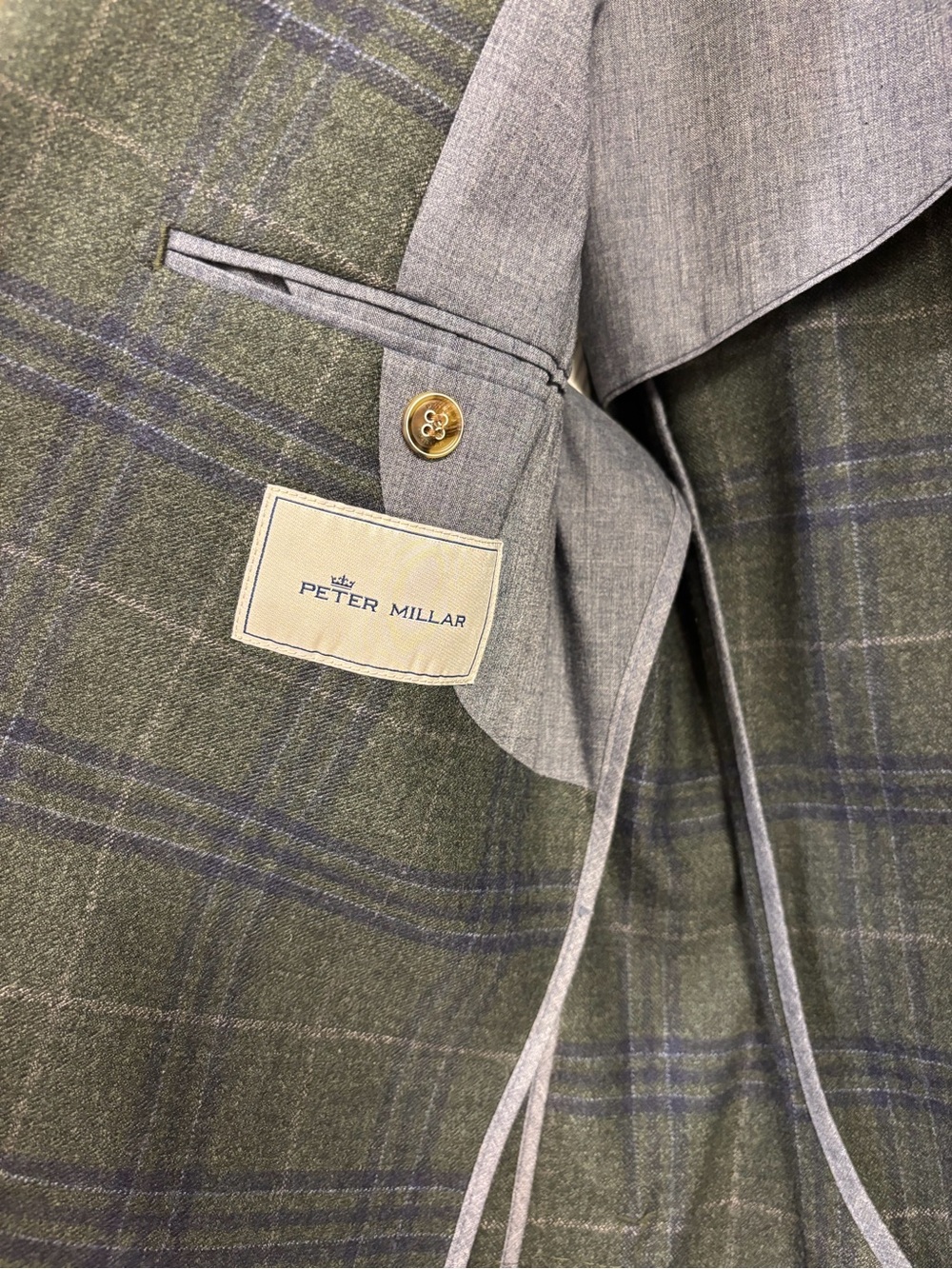Classic Green Plaid Men's Blazer - Peter Millar - Picture 2 of 2
